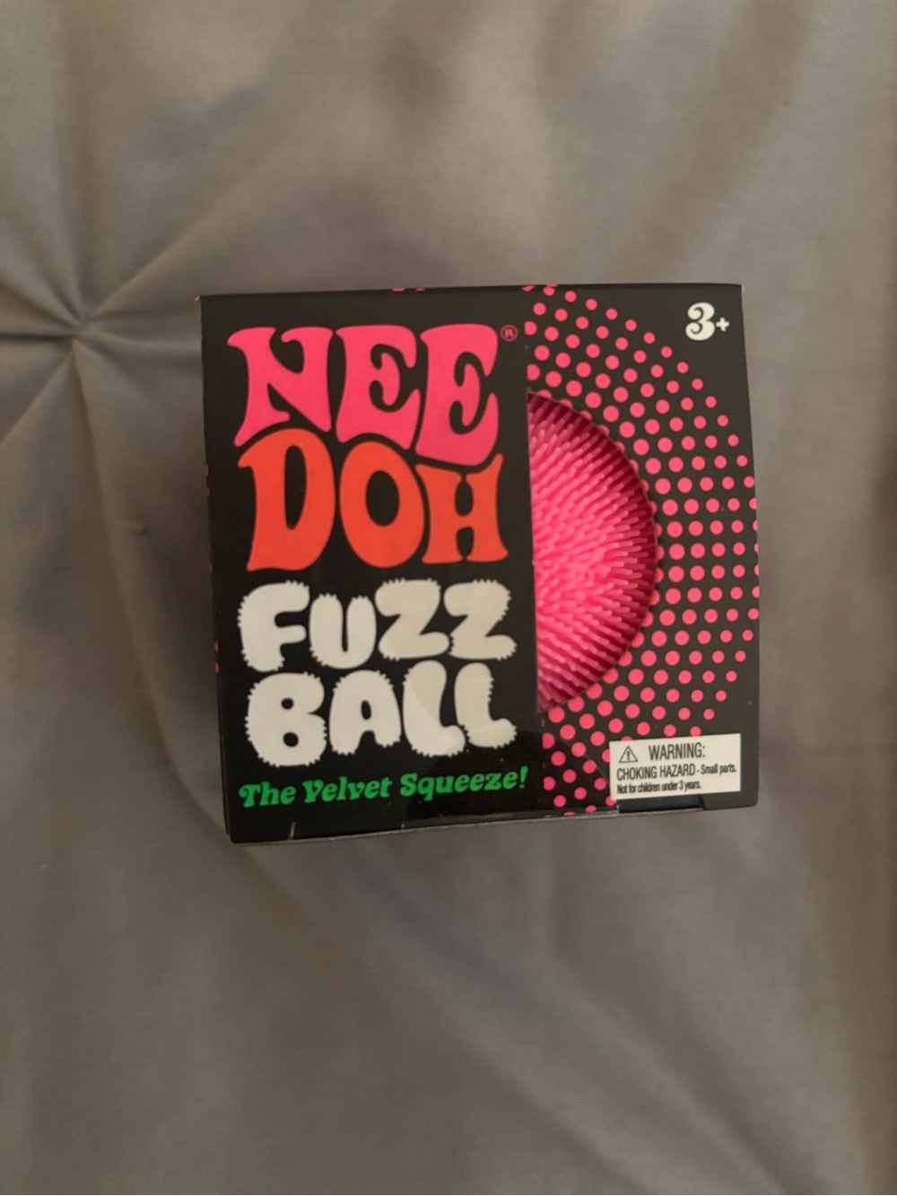 Fuzz Ball Pink Velvet Squeeze Toy